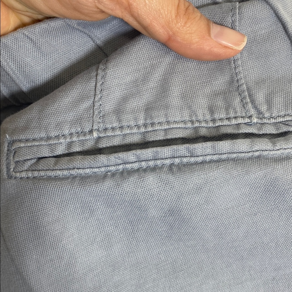 Esprit Casual Linen and Cotton Blend Chino Pants - Slate Blue Size 14 - Picture 10 of 14